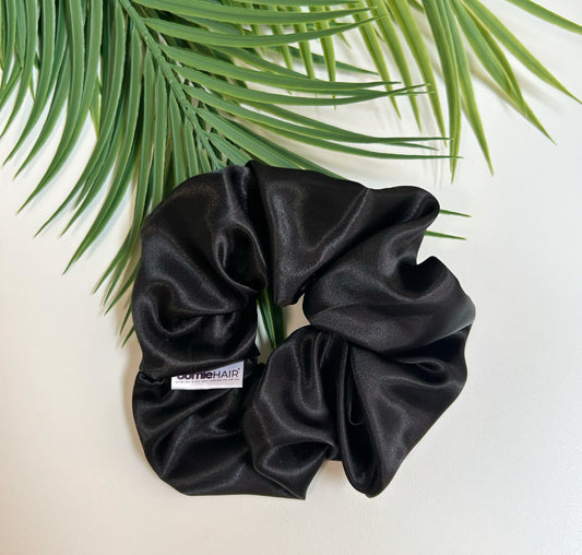 Black Silky Satin Scrunchie